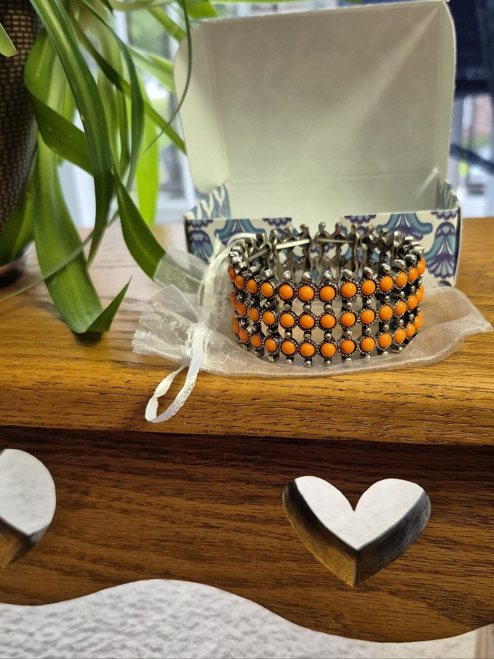 Plunder Orange Beaded Stretch Bracelet - NEW IN BOX